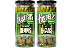 FOSTER'S SINCE 1984 Foster's Pickled Green Beans in a Jar, Original, 16oz, 2 Pack, Traditional Pickled Vegetables Recipe for over 40 years, Low Calorie Snack, Gluten Free, Fat and Preservative Free Pickles
