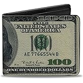 Buckle-Down Mens Bifold Wallet-100 Dollar Bills, Multicolor, 4.0 x 3.5 US