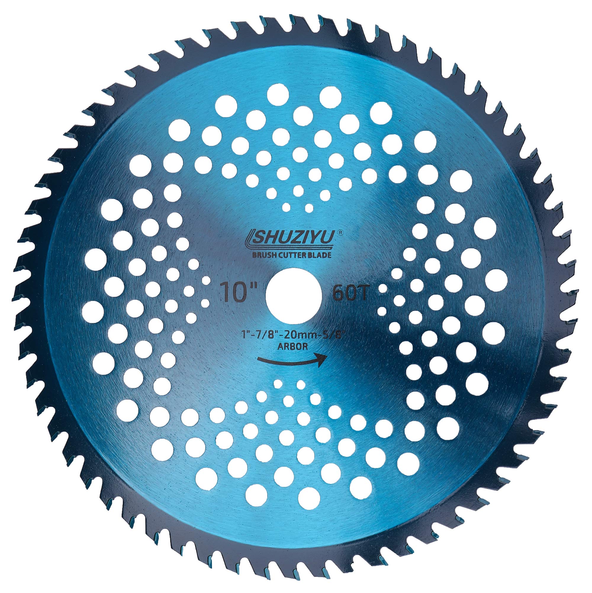 LSHUZIYU, 254mm-60T. Arbor 25.4mm with 22.23-20-16mm Washer, Carbide Tip, Brush Cutter Blade, Trimmer Weed Blade.