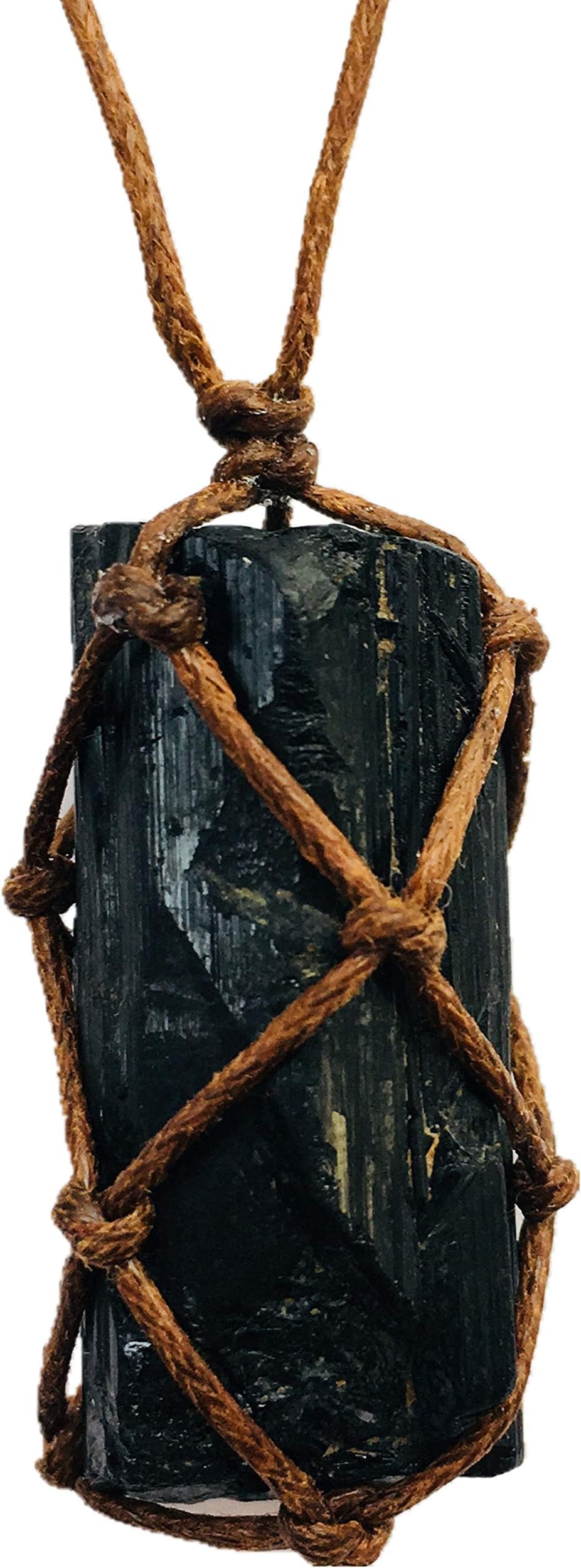 Ripple Stream Braided Obsidian Crystal Healing chakra Pendant Hand Braided Necklace Protection Negative Energy Cleanser Natural Stress Aid Soothe Mind Emotions Hand knitted