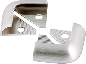 TILE RITE SSEC380 2 8mm Brushed Stainless Steel Effect Metal Tile Trim Corners, Set of 2 Pieces