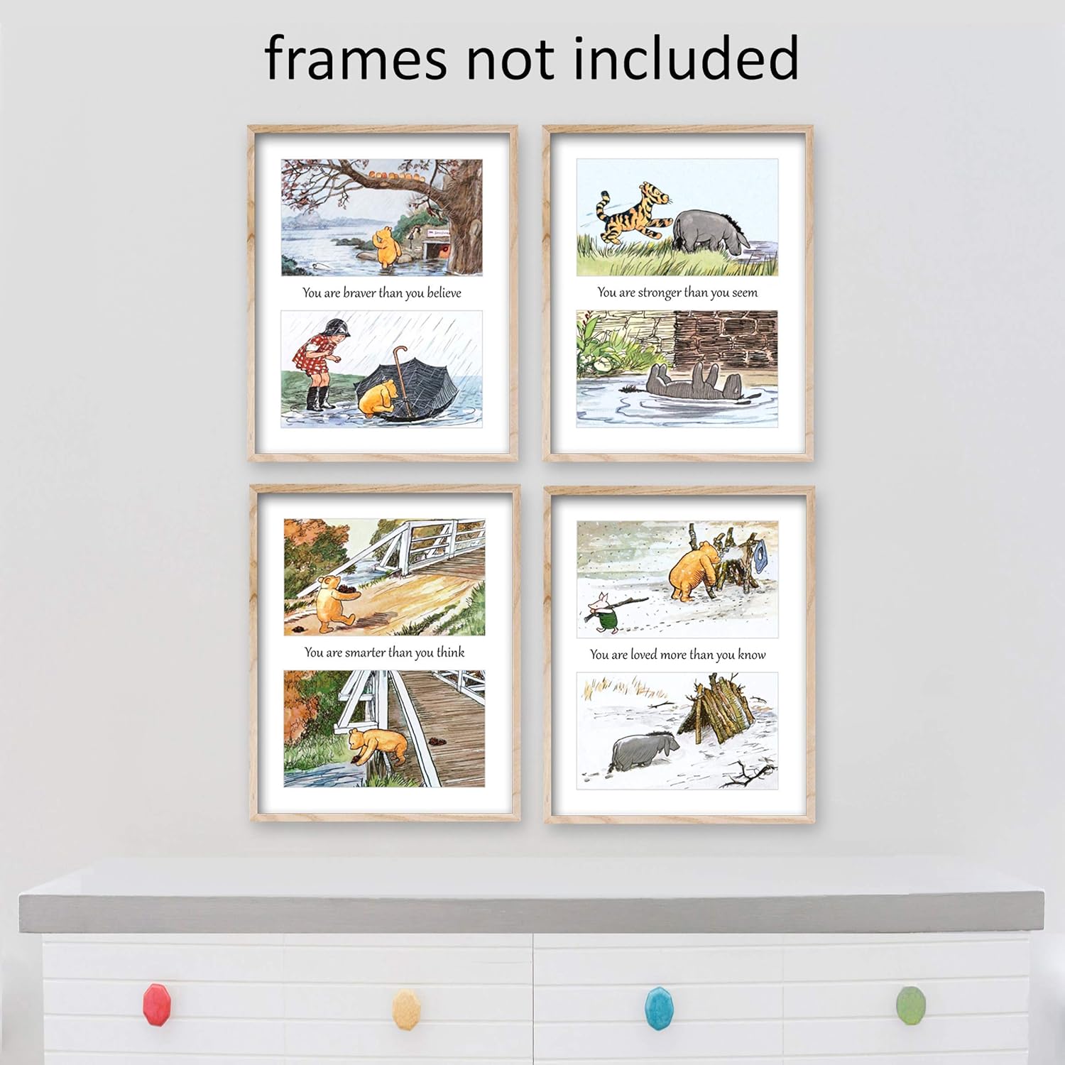 Amazon Com Winnie The Pooh Quote Art Boys Prints Baby Girls Nursery Wall Decor Set Of 4 Winnie The Pooh Quotes Unframed Handmade