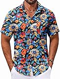 COOFANDY Mens Hawaiian Shirts Short Sleeve Mens