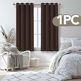 Deconovo Blackout Curtains 138 x 132 cm Dark Brown 8 Grommets Eyelets view 3