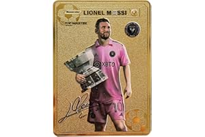 PAGEMS Soccer Metal Collectible Card World Cup Soccer Trading Card Autographed Card Game Children's Soccer Fan Birthday
