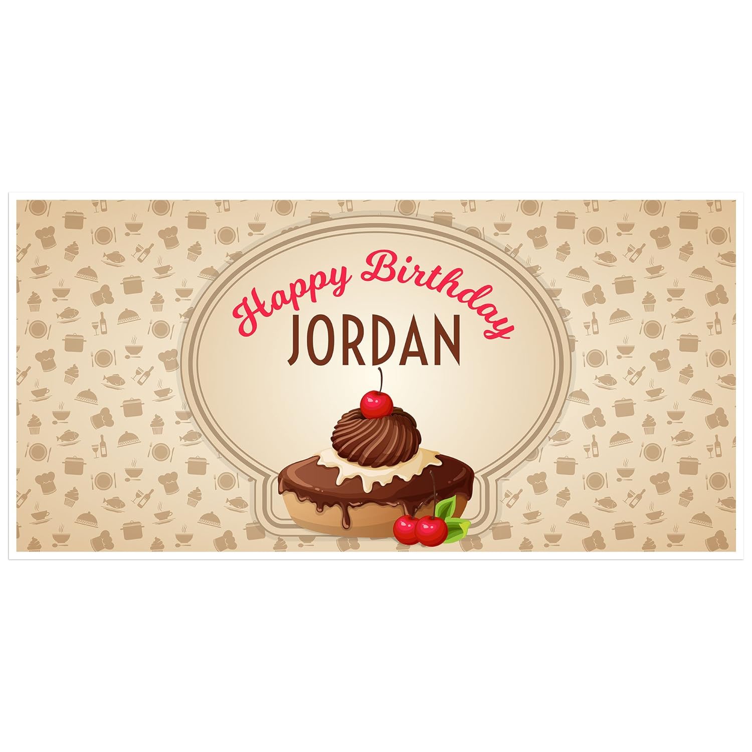 Amazon Com Chocolate Cake Basket Birthday Banner Personalized