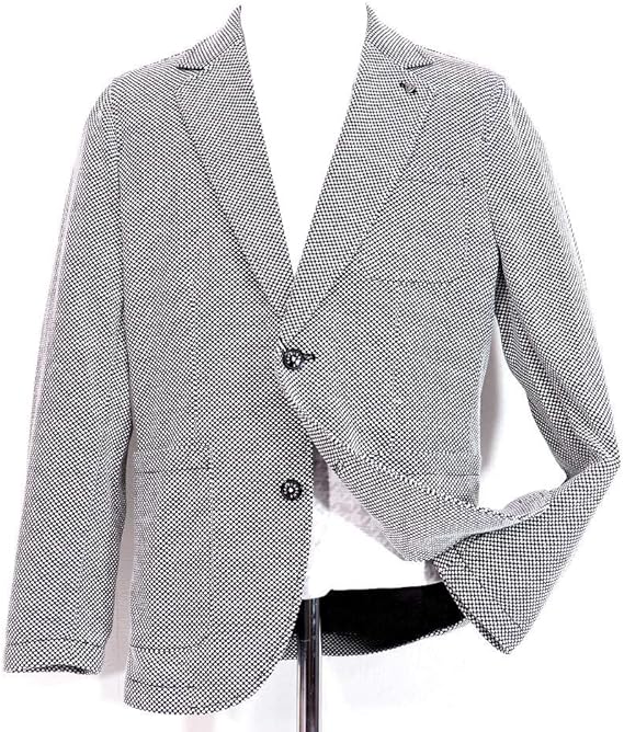 Amazon 076 Capri カプリ シングルニットジャケット 2つボタン ホワイト 48 L サイズ メンズ カジュアル 男性 秋冬 春 ゴルフ 通販 コート ジャケット 通販