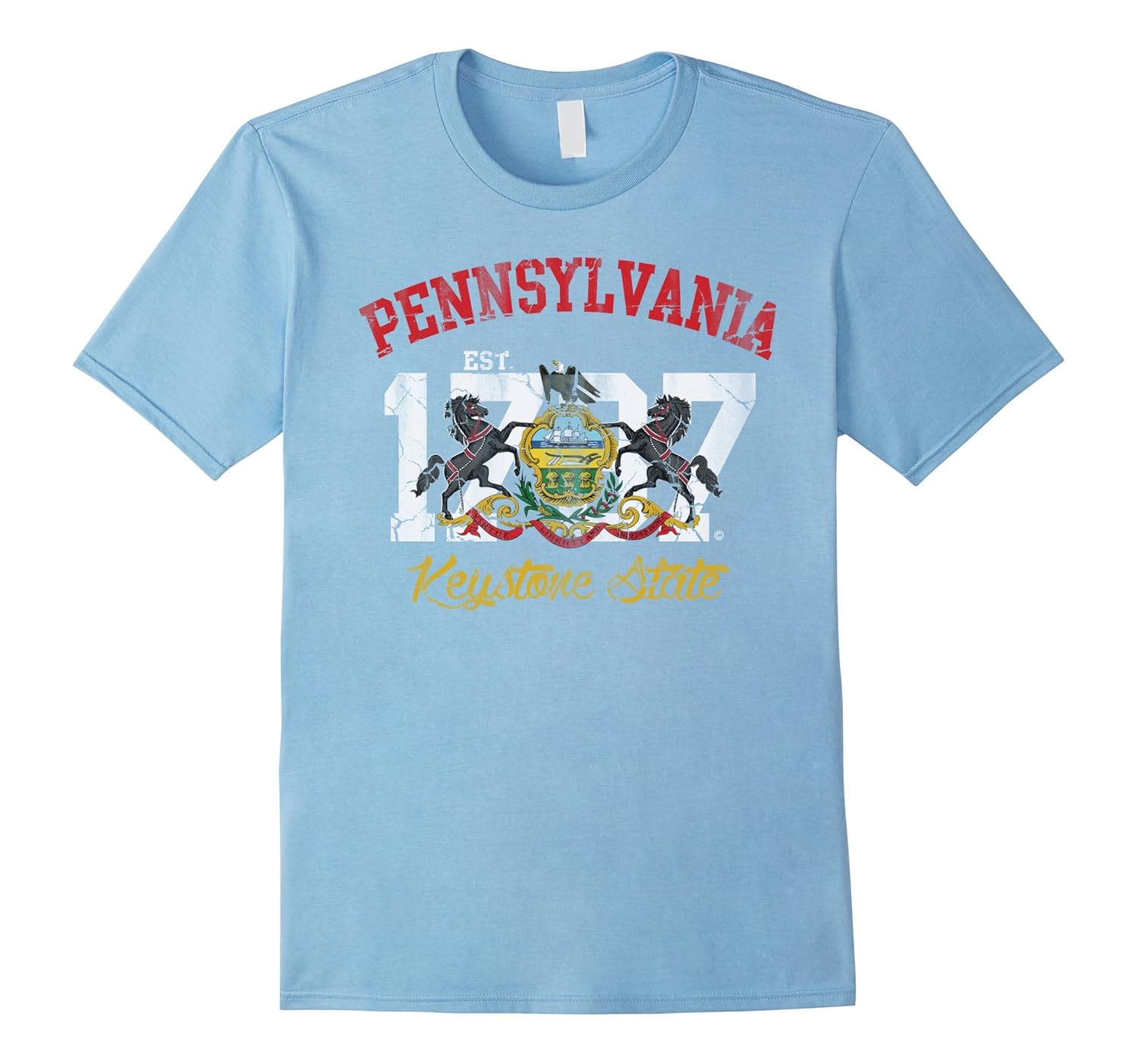 Vintage Pennsylvania Keystone State Flag T Shirt-TD – Teedep
