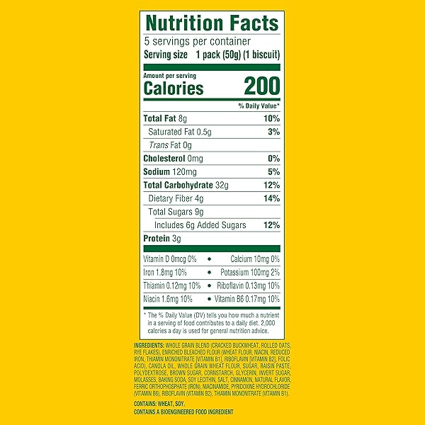 BELVITA SOFT BAKED BREAKFAST BARS, CINNAMON OAT, 5 PACKS (1 BISCUIT PER PACK)