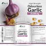 Nu U Nutrition Garlic Capsules 25,000 mg 240 Softgels 8 Month Supply UK view 2