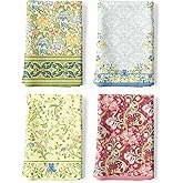 Arquiel Vintage Flower Tea Towels, Cotton Kitchen Towel 18.9 × 27.5 inch, Quick Drying Dish Cloth for Party Anniversary Holiday Decoration Housewarming Gifts