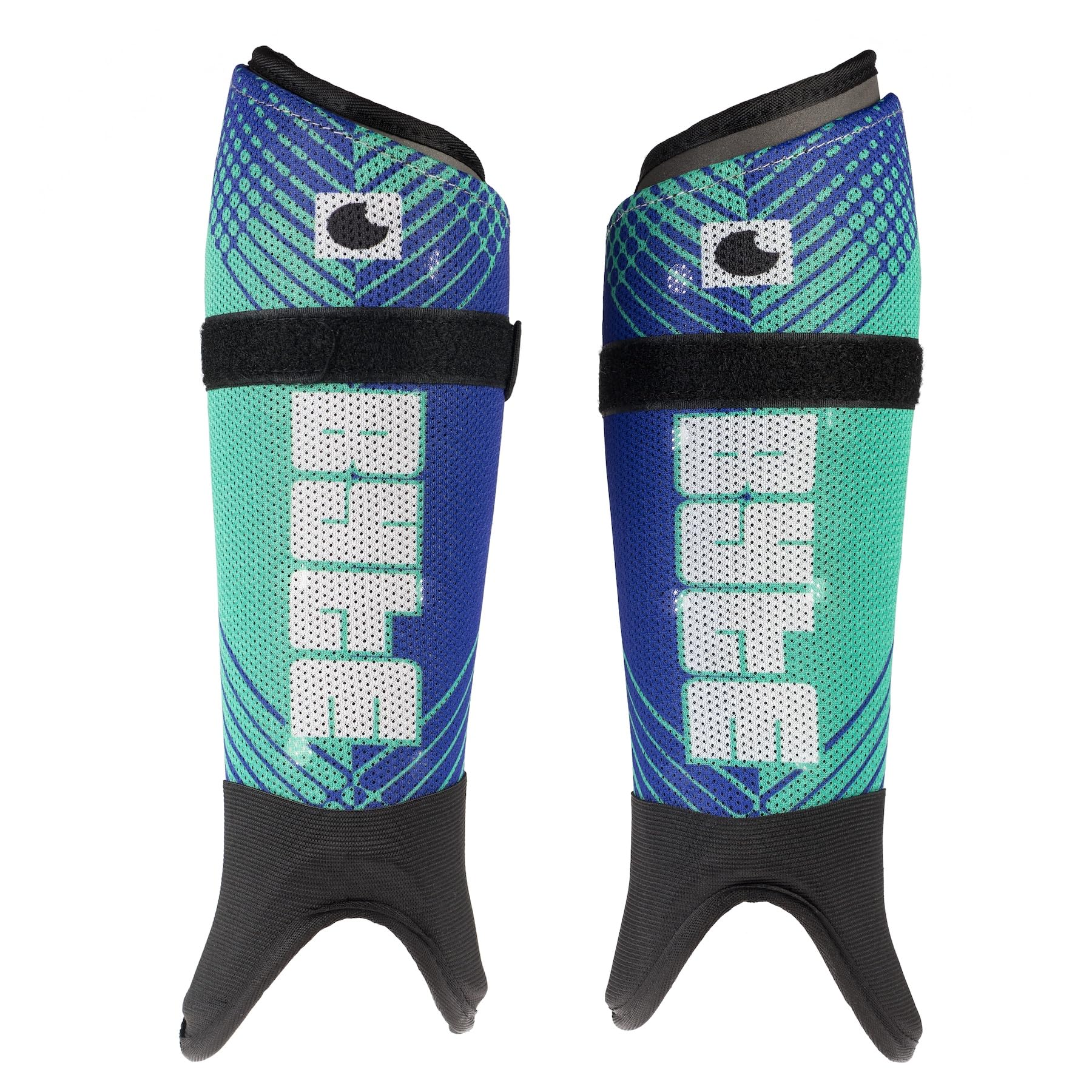 BYTE ZT SUBLIMATED HOCKEY SHINGUARDS TEAL/BLUE (SMALL) — image 1