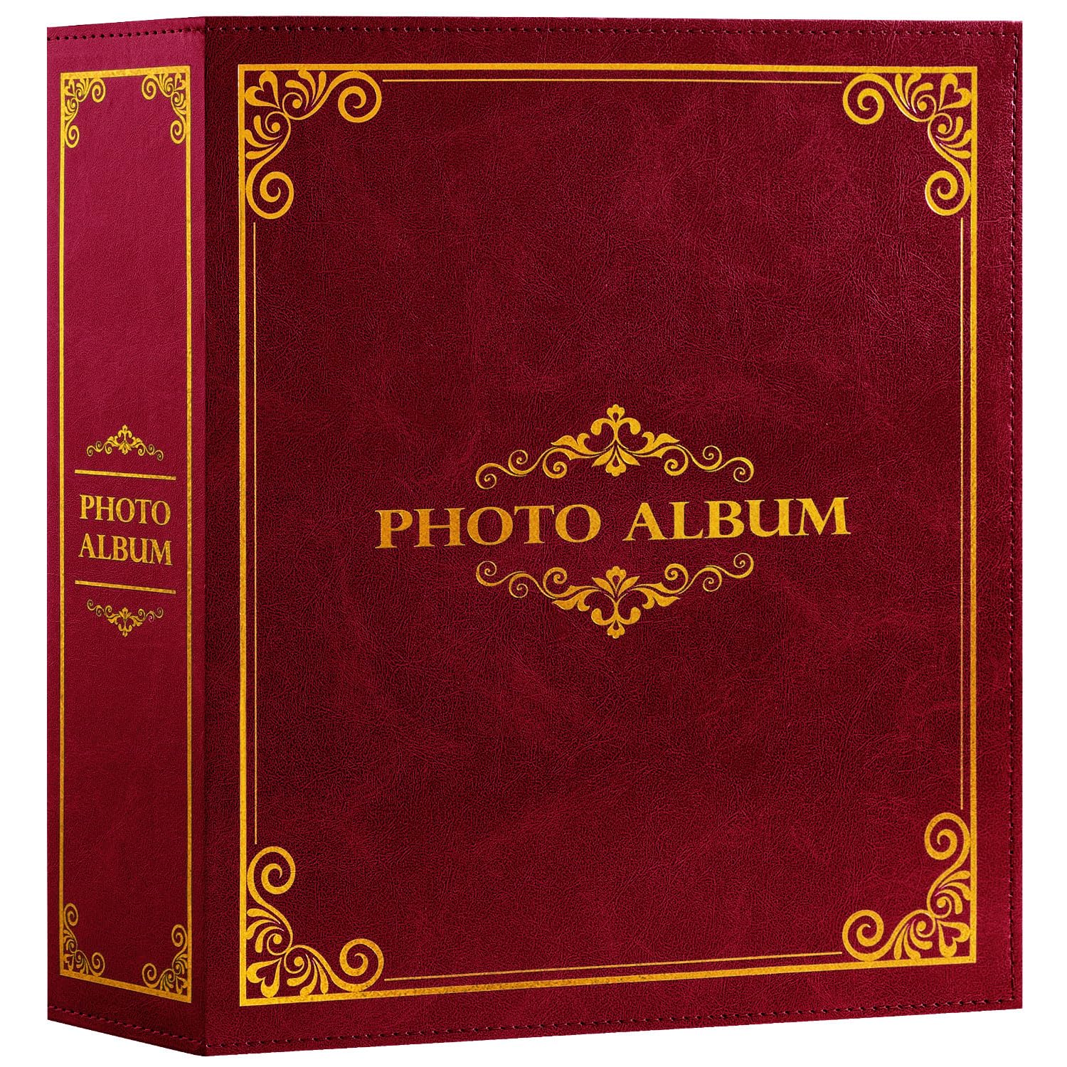 Lanpn Photo Album 6x4 Slip in, Traditional Classic 600 Pockets Photo Albums Holds Landscape and Portrait 10x15cm Picture Red
