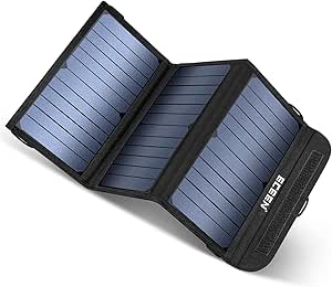 ECEEN Solar Charger 20W Portable Solar Panel Charger with 2 USB Output Ports Waterproof Foldable Camping Phone Charger for Tablet GPS iPhone Ipad Camera and Any USB Devices