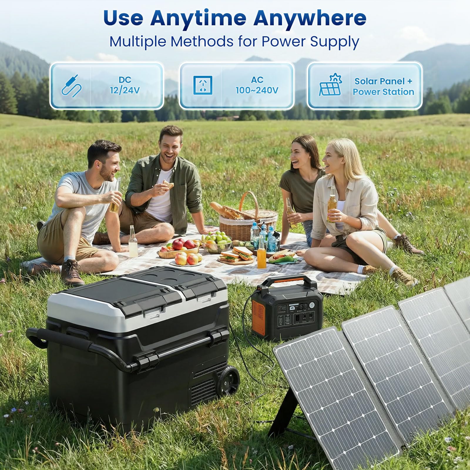 KROAK 50L Kompressor-Kühlbox mit Bluetooth-App, 2 unabhängige Temperaturzonen (-20°C bis +20°C), 12V/24V/230V – inkl. Rollen & Trennwand, leiser Betrieb (45 dB) – ideal für Auto, Caravan, Camping 7