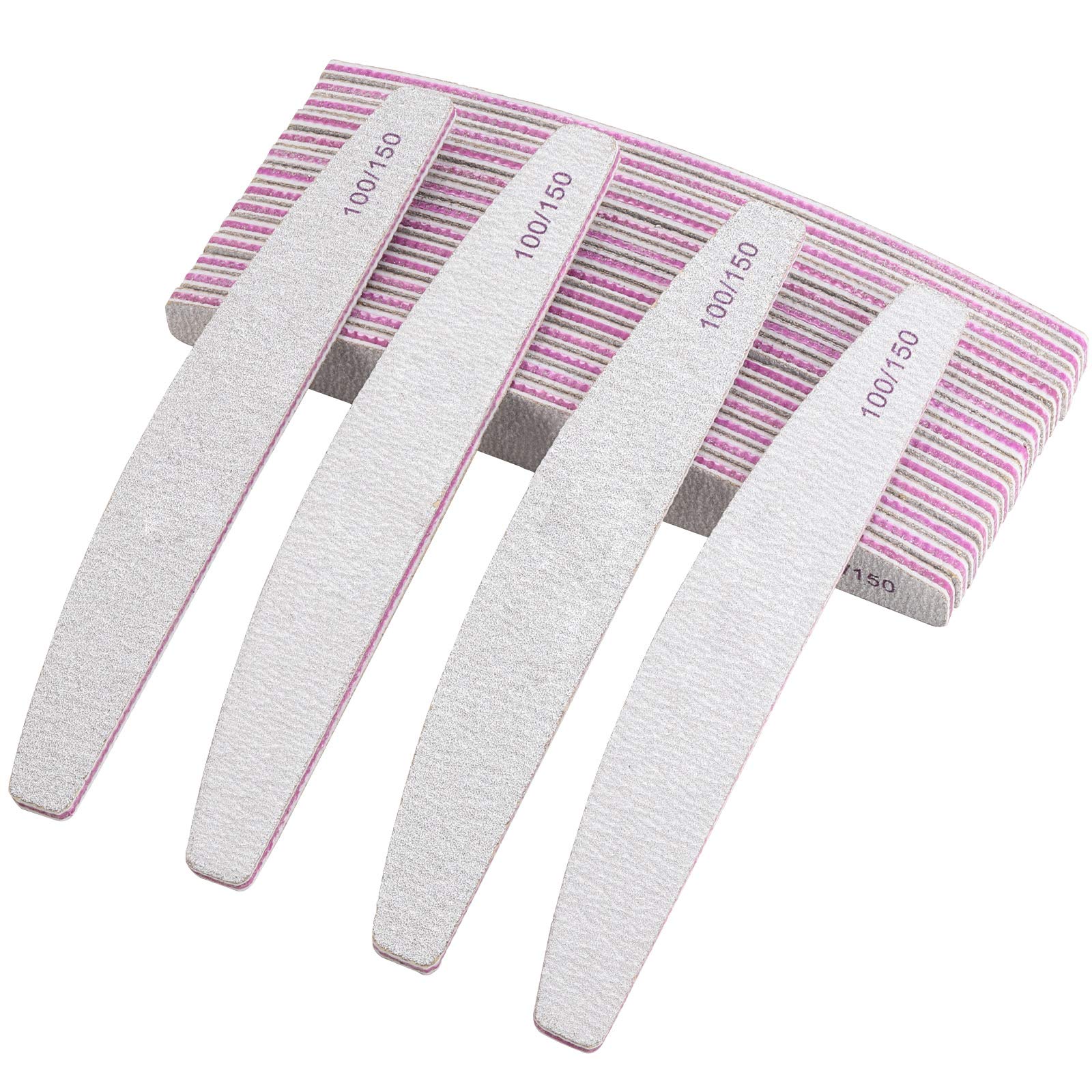 18Pcs Nail Files Double Sided Emery Board (100/150 Grit) - Nail Buffering Files for Home and Salon Use