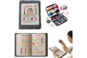 2026 New Embroidery Stitch Book & Sewing Kit (86 PCS), 18-Color Thread, Embroidery Books of Stitches with a Complete Toolkit 