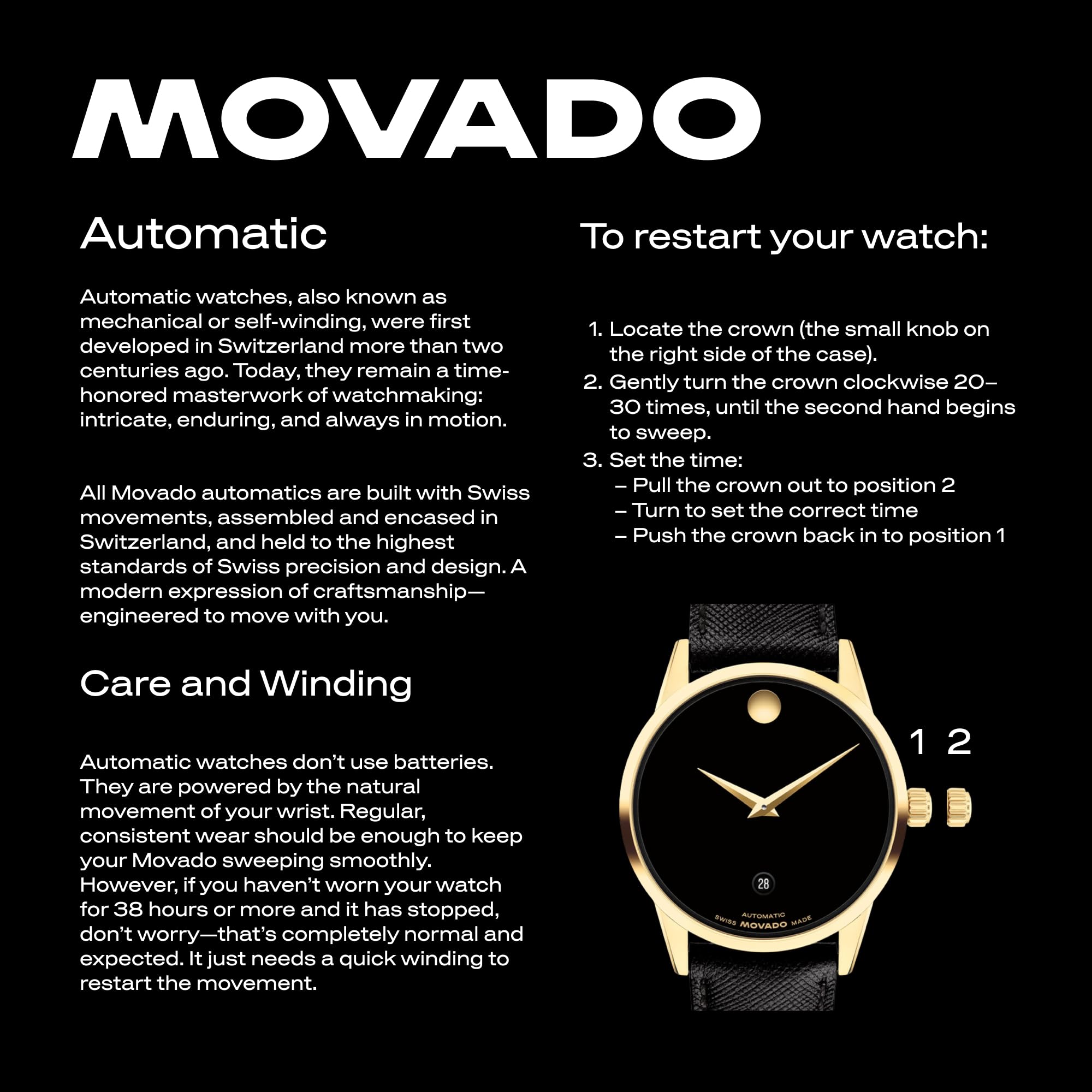 Movado Museum Classic Men's Automatic Watch, Stainless Steel Bracelet, Self-Winding Luxury Timepiece - Gift for Him - 40mm
