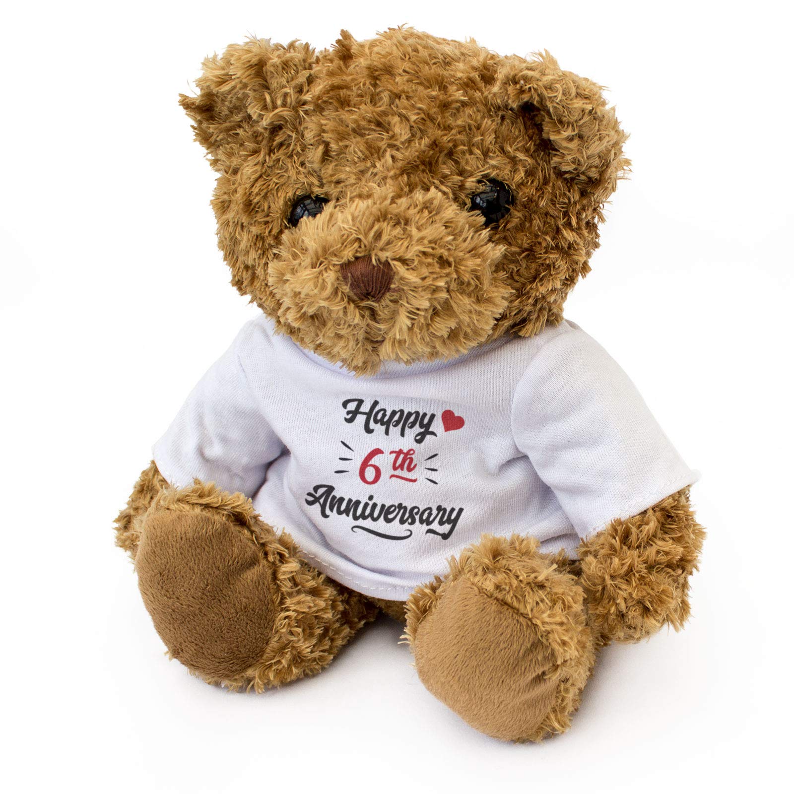NEW - Happy 6th Anniversary - Teddy Bear - Cute Soft Cuddly - Gift Present 6 Year