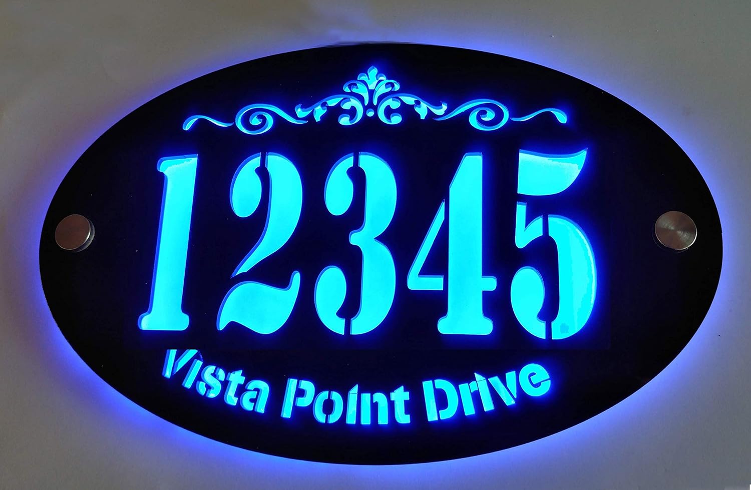 Plaques & Wall Art - Custom House Address Plaque, LED illuminated Acrylic Double-plates Sign, Premium Quality, Stylish, and Durable.(11