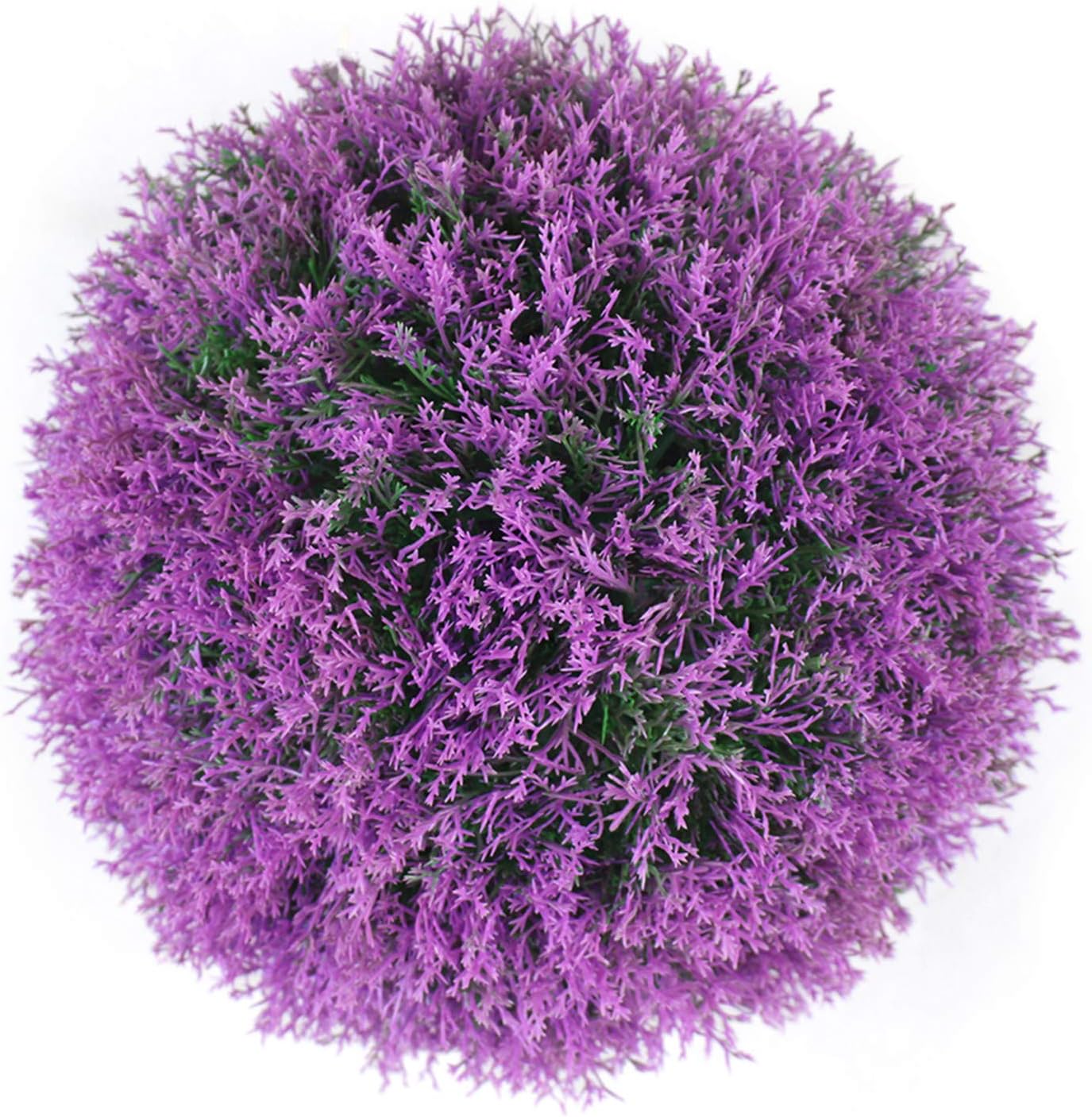 Yunhigh Artificial Plant Ball Decorative Boxwood Simulation Grass Ball Plastic Greenery Globe Lavender Purple for Wedding Shopping Mall Christmas Home Decor(2pcs, 22cm)