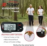 Realalt 3DTriSport 3D Pedometer with Clip & Strap, 30 Day Memory, Large Display view 5