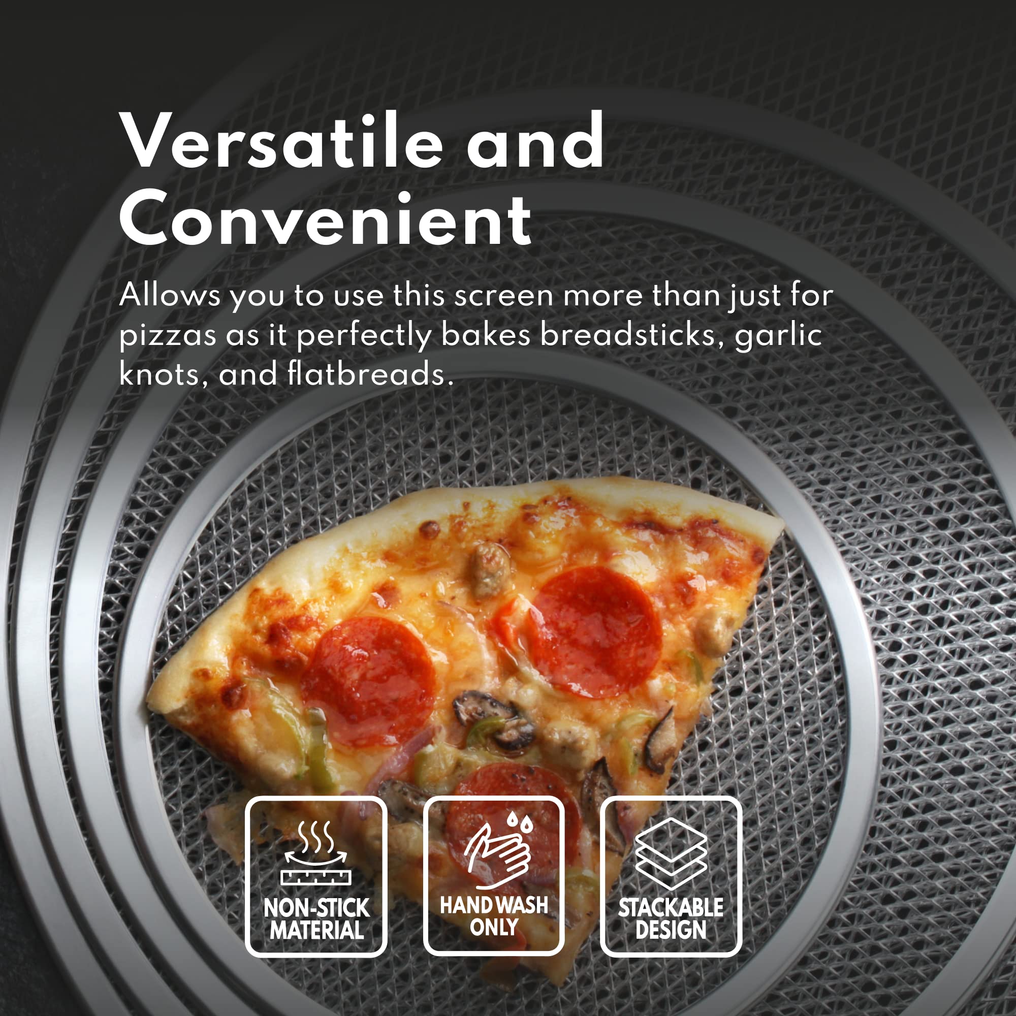 New Star Foodservice 50677 Restaurant-Grade Aluminum Pizza Baking Screen, Seamless, 12-Inch