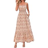 BTFBM Summer Dresses for Women 2026 Sleeveless Spaghetti Strap High Waist Boho Beach Vacation Clothes Spring Maxi Dress