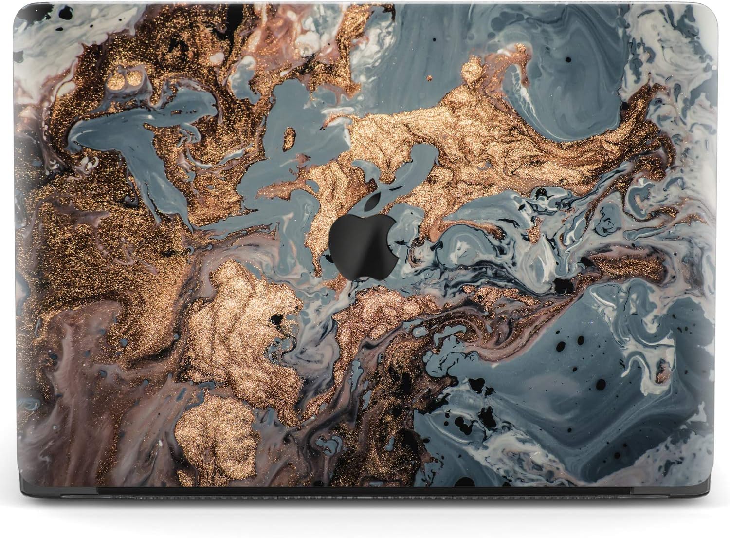 Mertak Hard Case for Apple MacBook Pro 16 Air 13 inch Mac 15 Retina 12 11 2020 2019 2018 2017 Protective Painting Black Bronze Laptop Luxury Art Design Touch Bar Gold Oil Abstract Plastic Clear