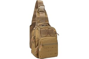 BOMTURN Tactical Backpack-1000D Waterproof Military Backpack/Laser-Cut/CCW Bags Sling Bag Tactical Satchel Shoulder Bag Men