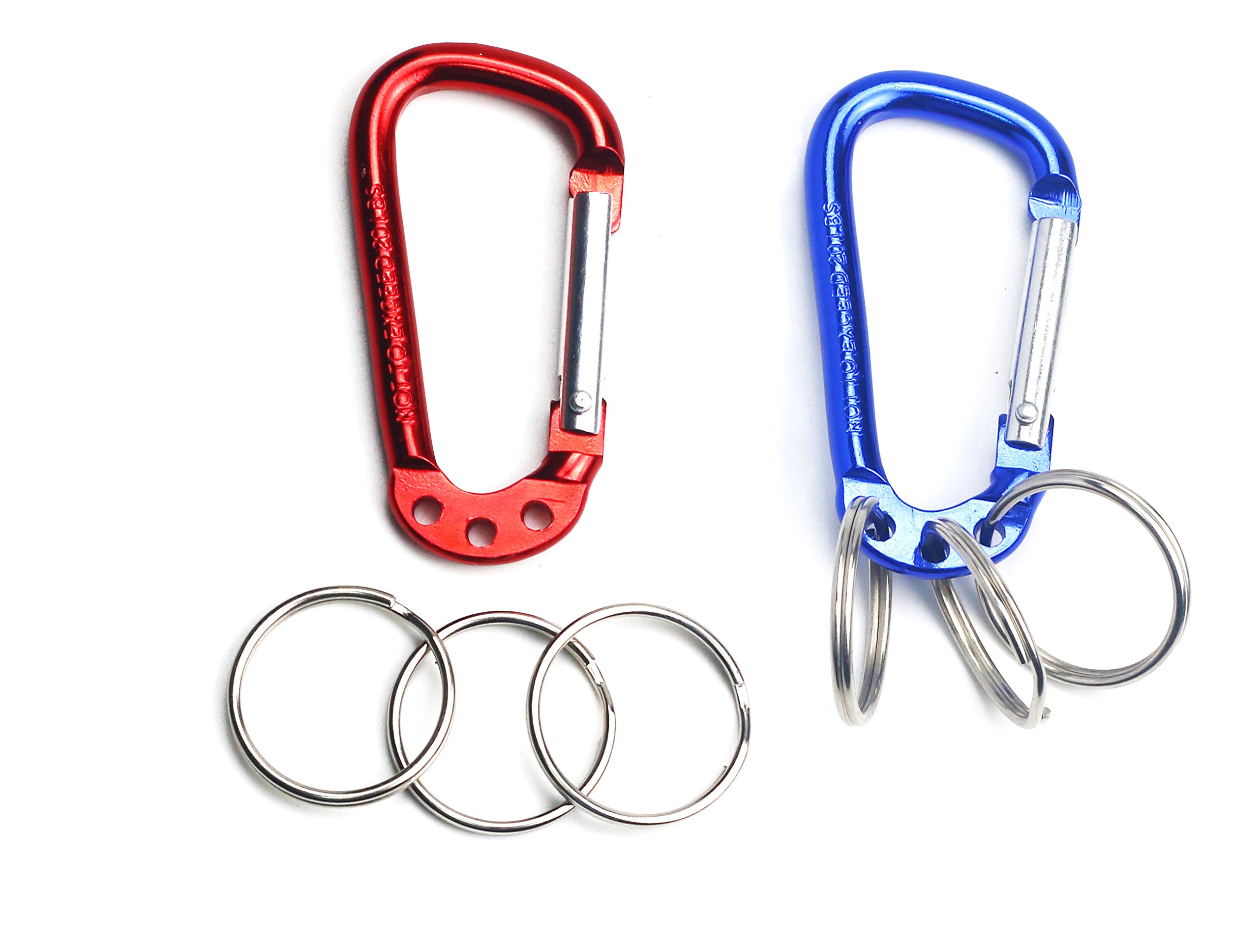 Aluminum Carabiner With Multifunction clip hook keychain, Assorted