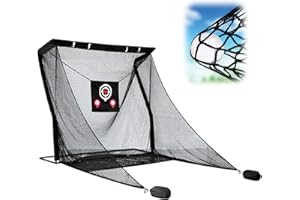 Tongmo Golf Practice Net with Return, 8ft x 8ft Golf Driving Range for Indoor and Outdoor Use, with Enlarged Side Protection Net, Great for Beginner and Intermediate Golfers