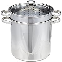 ExcelSteel 4 Piece 18/10 Stainless Steel Multi-Cookware Set With Encapsulated Base, 12 Qt