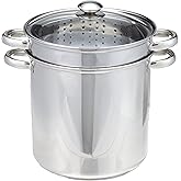 EXCELSTEEL 4 Piece 18/10 Stainless Steel Multi-Cookware Set With Encapsulated Base, 12 Qt