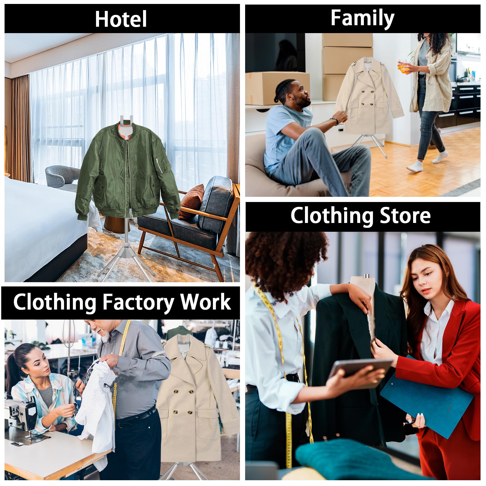 Handheld Garment Steamer Rack, Garment Hanger for Steaming Clothes Stand, Telescopic Garment Steamer Rack, Height Adjustable, Foldable Standing Garment Hanger for Steaming Clothes (grey)