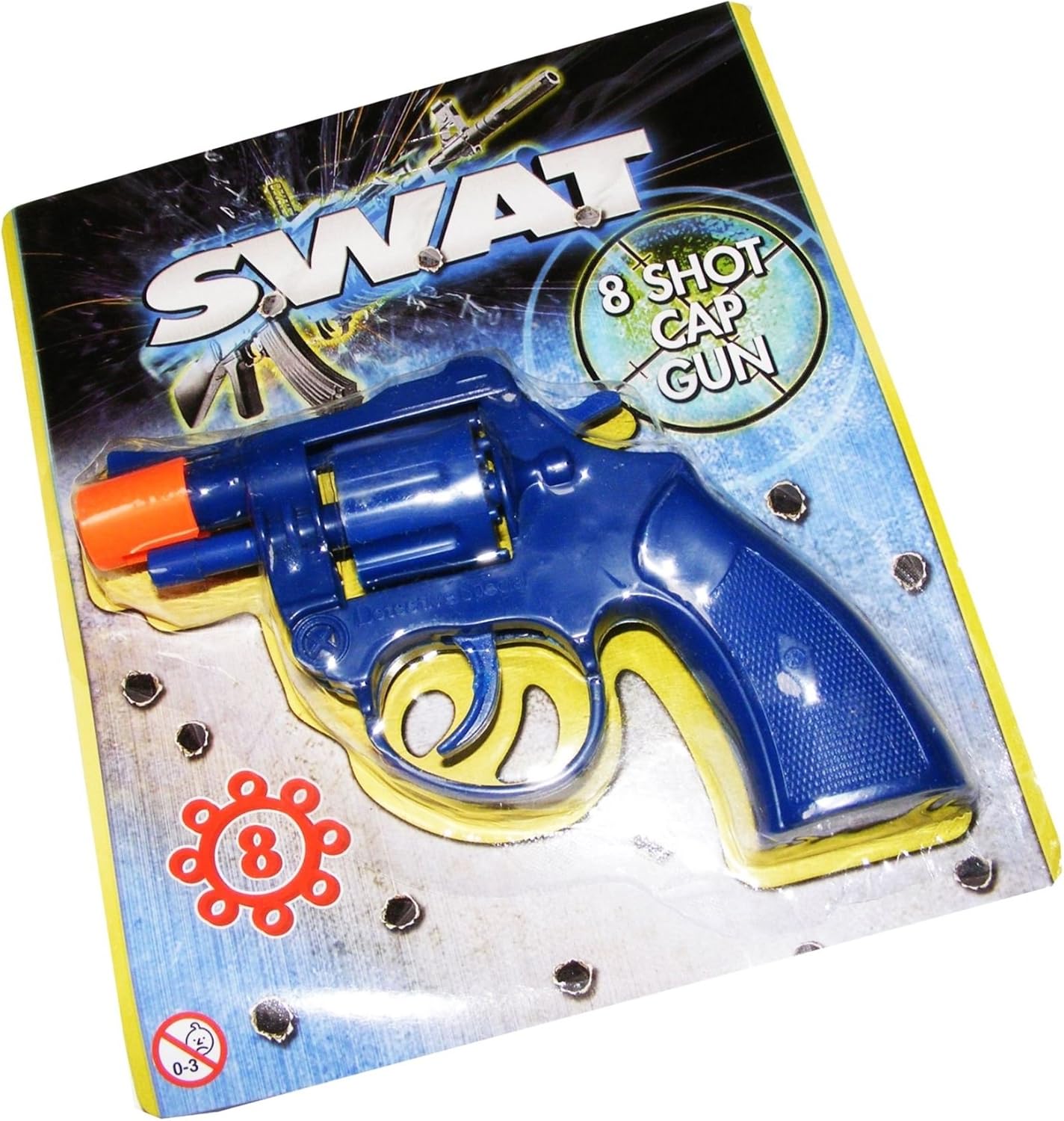 Swat Shot Cap Pistol Plastic Cap Gun 8 Shot Revolver Chamber Revolving ...