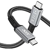 acer USB4 Cable 40Gbps, 8K@60Hz USB-C Video Cable, 240W Fast Charging Thunderbolt 4/3 Braided High Speed Cable Compatible with MacBook, SSD, Docking, iPhone 16 and More (3.3FT)