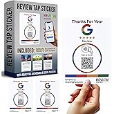 NFC Tap Sticker (3-Pack) by Review Highway - Compatible with Google Reviews - NFC Tap & QR Scan for Instant Reviews - Boost SEO - iPhone/Android Compatible – Reusable and Zappy Fast (3 Stickers)
