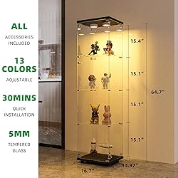 FANYUSHOW Display Cabinet with Glass Door and