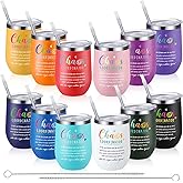 Layhit 12 oz Chaos Coordinator Gifts Tumbler Employee Appreciation 2025 for Women Stainless Steel Tumbler Insulated Thank You Gifts for Teacher Nurse Boss Leader(Rainbow Color,12 Packs)