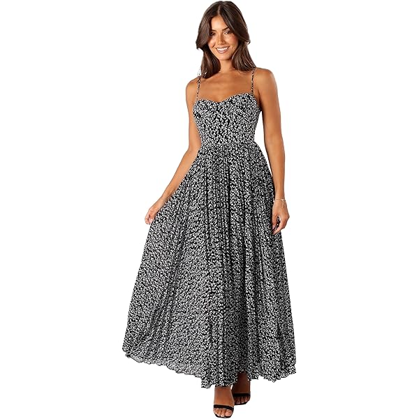 achanti print pleated maxi dress Achanti Floral Pleated Maxi Dress (Women)