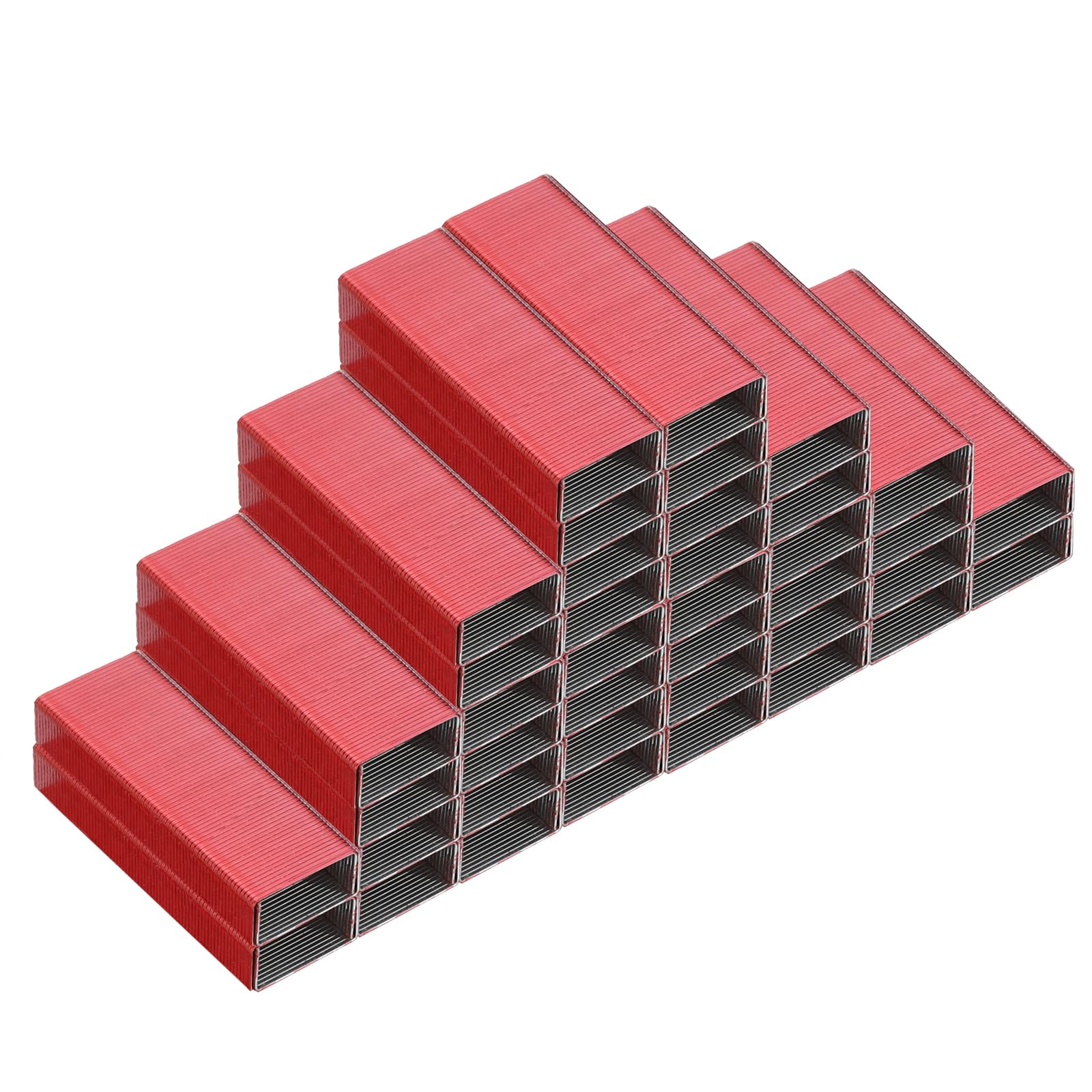 PATIKIL Red #10 Mini 3/16 Inch Length Staples, 8 Pack (1000 Pcs Each), Jam Free for Home Office Supplies