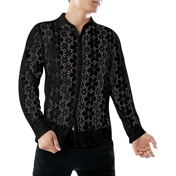 Amazon.com: Verdusa Men's Glitter Shirts Long Sleeve Collar Button Down  Party Shirt Top Black Small : Clothing, Shoes & Jewelry