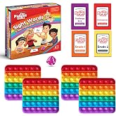 The Fidget Game Sight Words Game, Reading Flashcards and Pop Fidget Toys | Kids K to Second Grade - Learning Activities and Games for High-Frequency Dolch Sight Words - Includes Mats and Dice