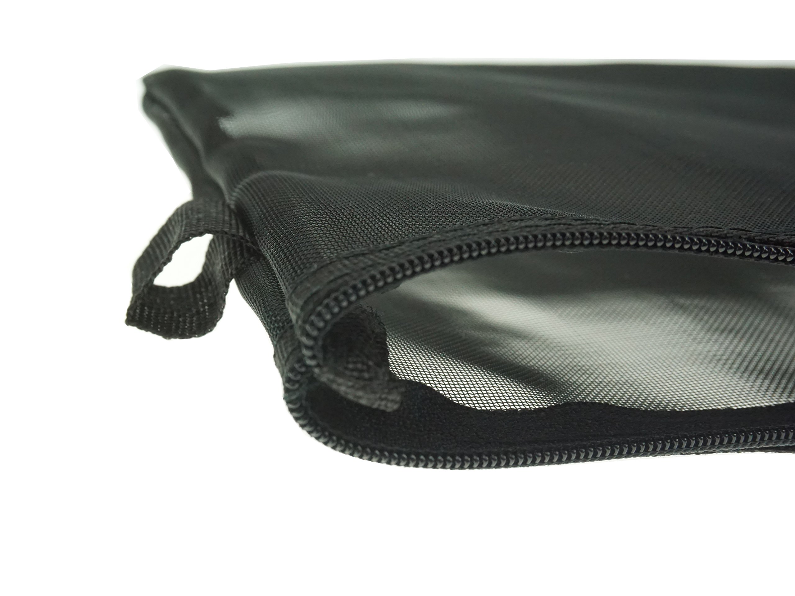 Black Zipper Lock Mesh Storage Bags Cosmetic Make Up Travel Organizer