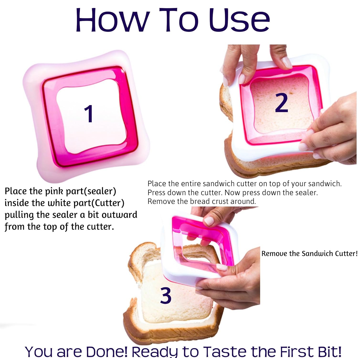 Ampowers Sandwich Sealer Bread Cutter Maker Crust Remover Decruster BPA Free New eBay