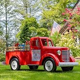 9-Ft. Long Large Shiny Red Truck Decoration Charleston