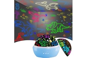DQMOON Night Light for Kids,Dino and Car 2 in 1 Kids Night Light Projector 360° Rotating, Dinosaur Toys for Kids Bedroom Decor Christmas Birthday Boys Gifts