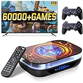 Kinhank Super Console X4 Plus Retro Gaming Console with 60000+ Games, S905X4 Chip, Emuelec 4.6 System Andriod TV for 4K Video Output, Compatible with 60+ Classic Emulators,2.4/5GHz Dual Wifi, 2 Wireless Controllers,Gift