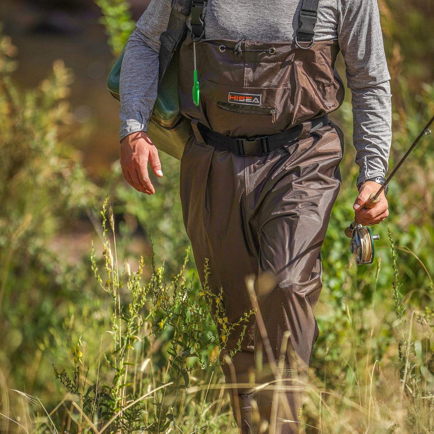 HISEA Upgrade Chest Waders Fishing Waders for Men with Boots Waterproof Lightweight Bootfoot Cleated 2-Ply Nylon/PVC : Sports & Outdoors